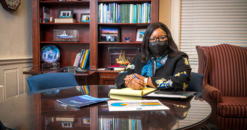 College of Earth, Ocean & Environment's Dean Estella Atekwana participates in a Q & A for Black History Month. 