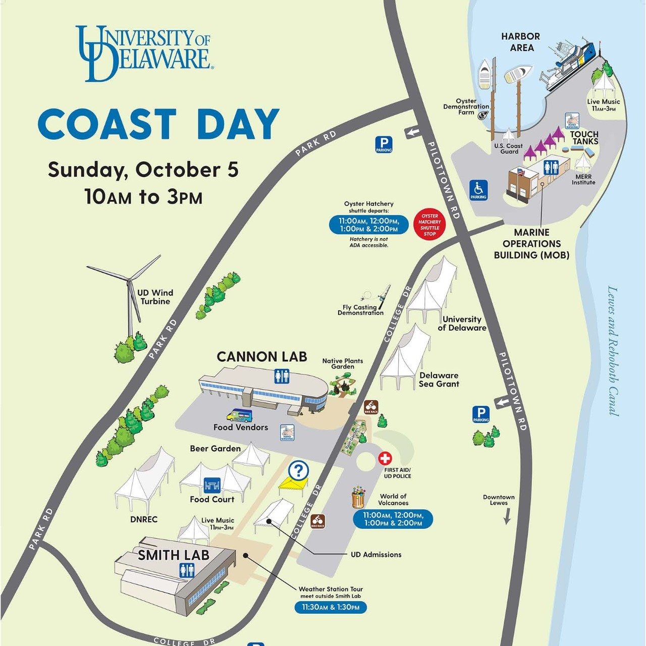 Coast Day map and schedule