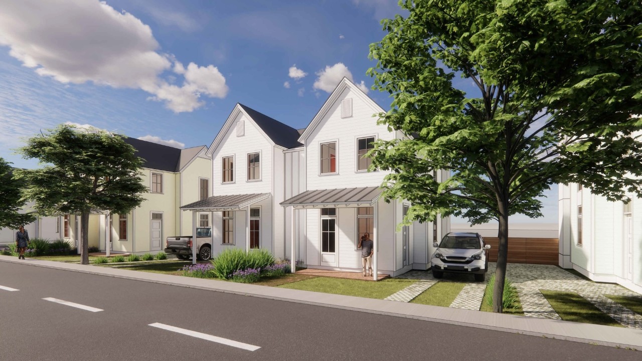 Architectural renderings of affordable housing options in Laurel, Delaware