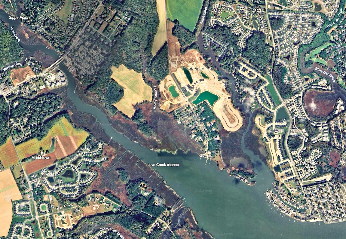 Map of area in Sussex County, DE