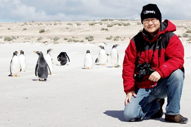 Xinfeng Liang CEOE faculty Xinfeng Liang with penguins