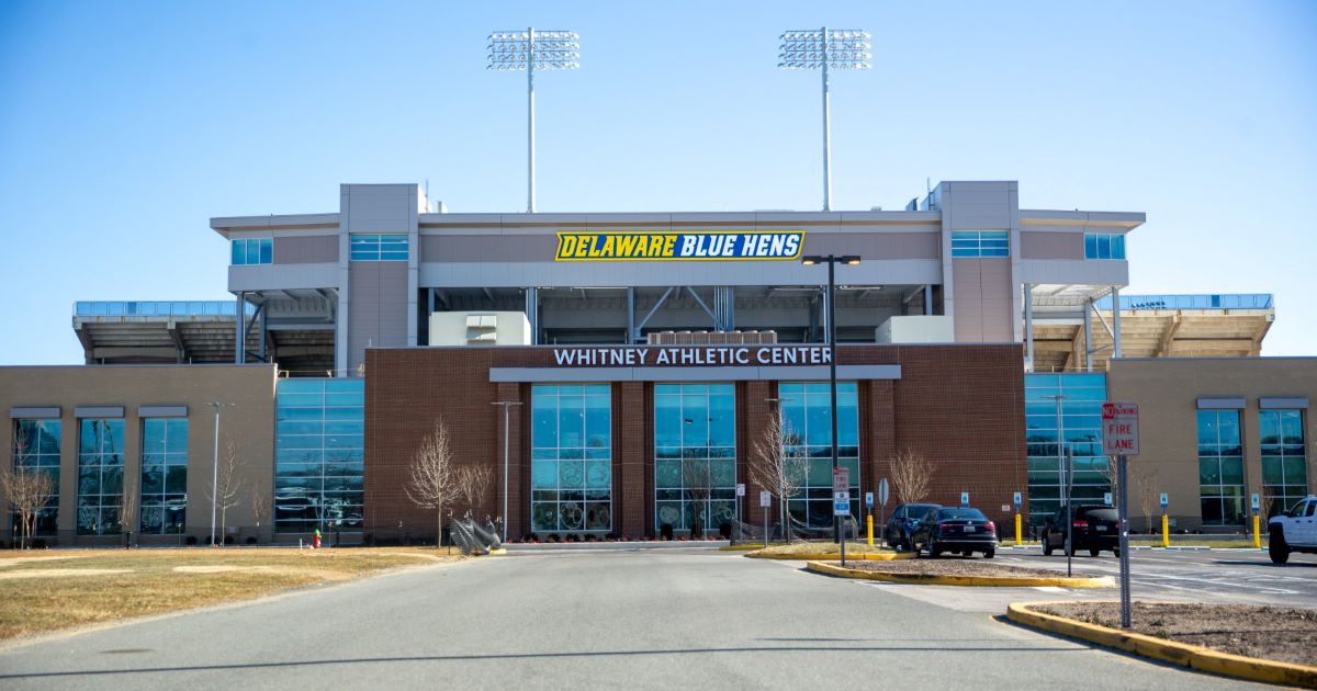 An exterior shot of the Whitney Athletic Center on UD's Campus