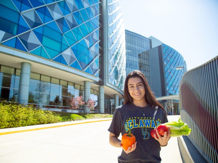 Sophia Angeletakis stands in a courtyard at the Nemours/Alfred I. duPont Hospital for Children. Sophia’s First Steps project pitches  that the courtyard be transformed into a colorful space for its patients. All of the produce grown will be given to the outpatients for free, the courtyard will be renovated to be a relaxing location for the patients and the Ronald McDonald house will be involved in holding family activities in the courtyard. The big idea is to have a half acre farm, but the pricetag on it is about half a million dollars, so this courtyard is Sophia’s “first step" into providing healthy foods and produce to the local community.