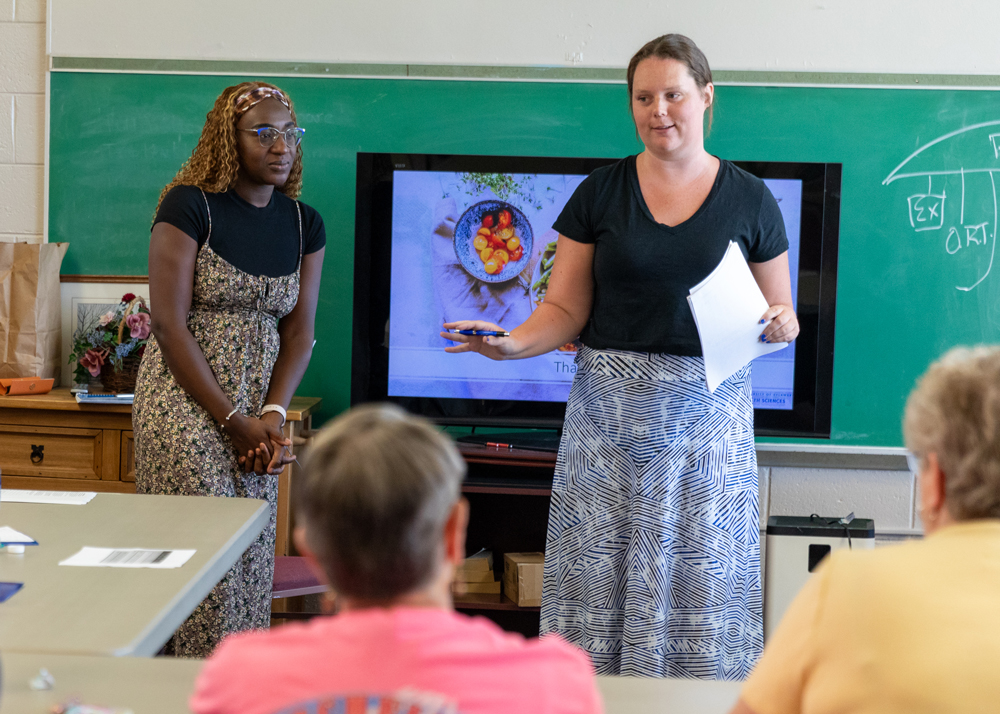 health behavior science students giving a community presentation