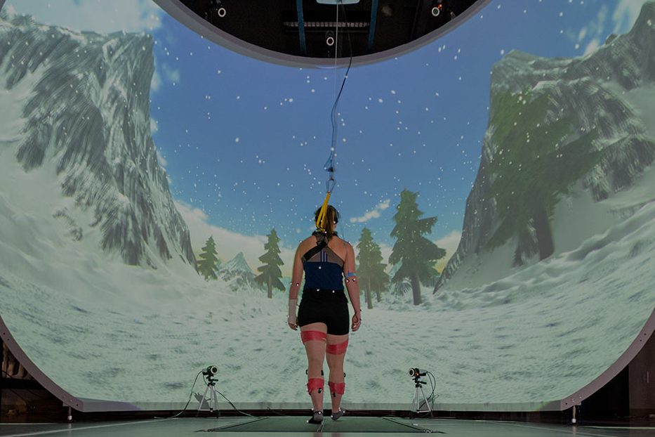 Virtual Reality Cave in the Health Sciences Complex on UD's Science, Technology, and Advanced Research (STAR) Campus. 