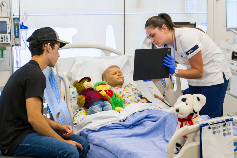 pediatric appendectomy simulation with mannequin simulator and nursing student