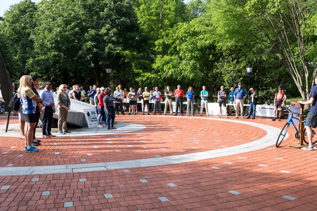 Large group of individuals at an event in mentor circle