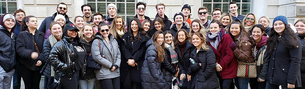 Criminal Justice students pose during a study abroad trip.