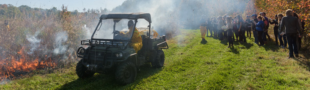 Burn demonstration during a class field trip.
