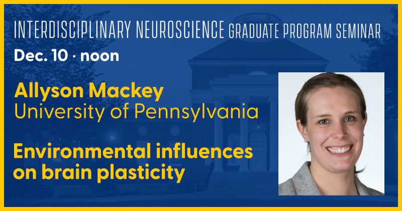Interdisciplinary Neuroscience Seminar - Dec. 10, noon