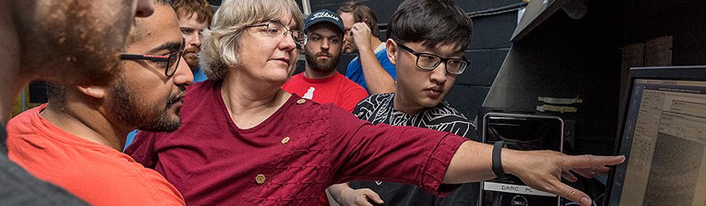 Physics Astronomy class at the Mount Cuba observatory in Wilmington where instructor explains the telescopes, uses and applications and shows students how to identify objects in the sky.
