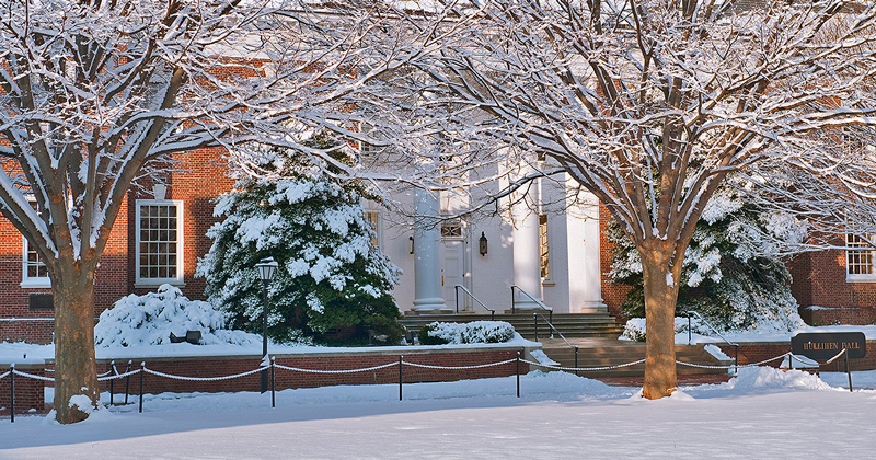 The University campus under a light covering of snow. January 12th, 2011.