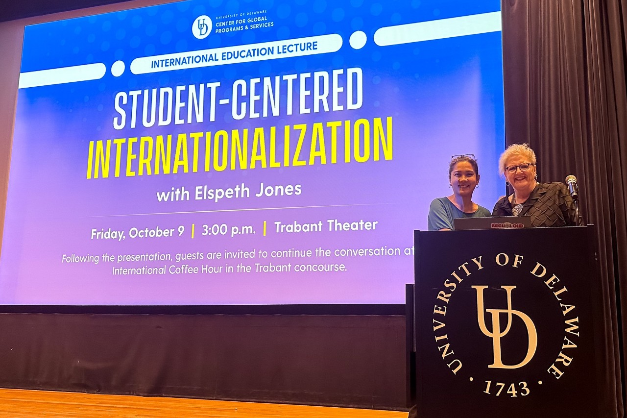 Vinta Titaley and Elspeth Jones at Internatinal Education lecture