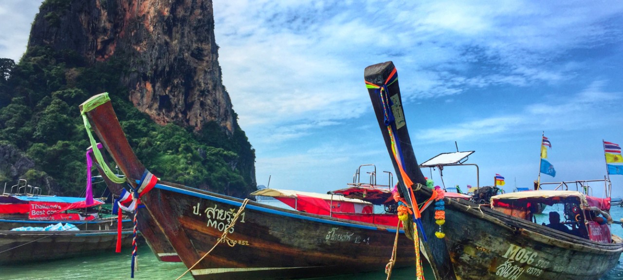 A photo of boats in Thailand