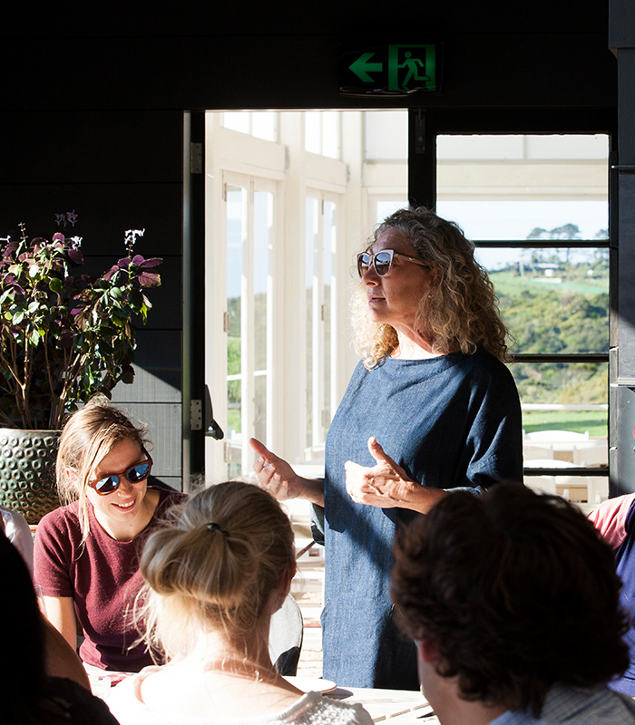 Amy Greenwald Foley speaks to World Scholars in Waiheke, NZ.