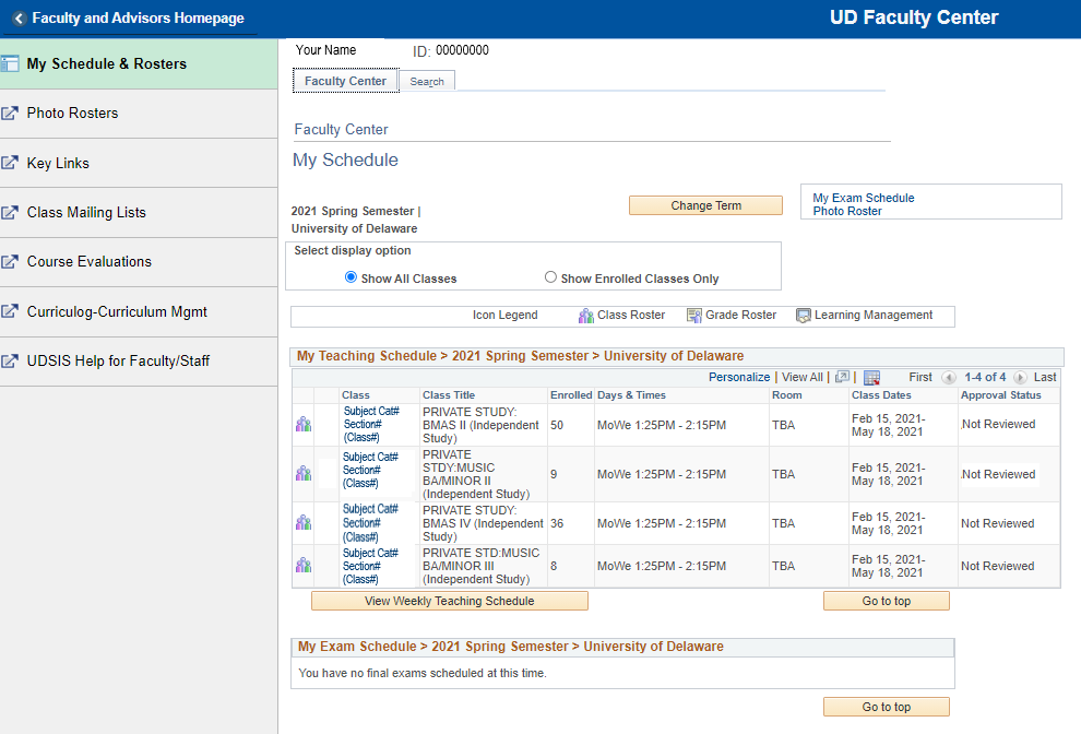 Class Rosters Registrar University of Delaware