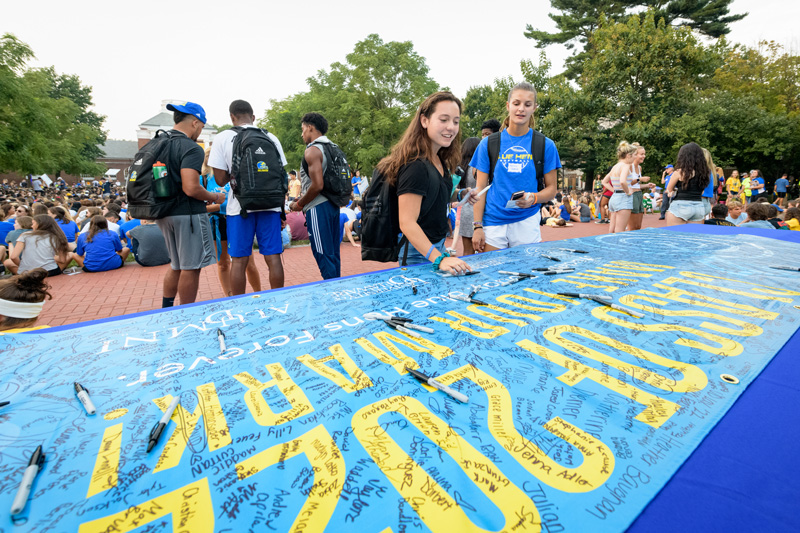 Class of 2022 Twilight Induction Ceremony held on the South Green on August 28, 2018. - (Evan Krape / University of Delaware)
