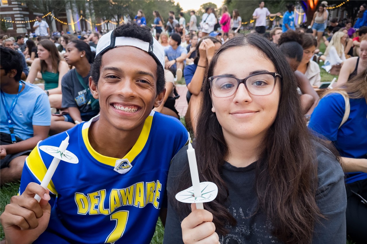 Class of 2022 Twilight Induction Ceremony held on the South Green on August 28, 2018. - (Evan Krape / University of Delaware)