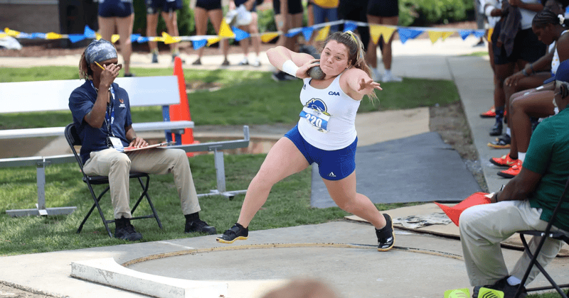 Throws athlete Emarie Jackson from the University of Delaware track & field team placed third in the shot put at the USATF U20 Championships on Friday. Throws athlete Emarie Jackson from the University of Delaware track & field team placed third in the shot put at the USATF U20 Championships on Friday.