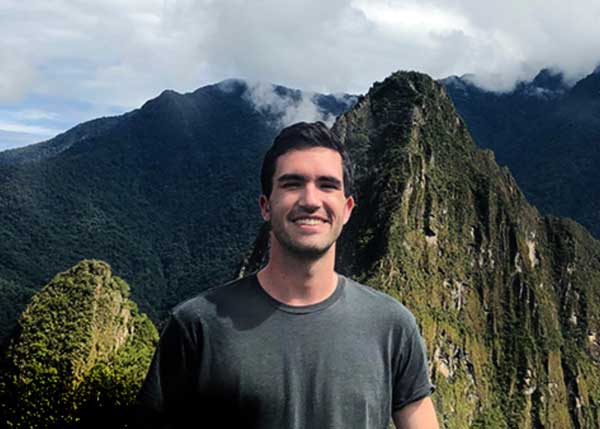 Shane McNamara, AS19, in Peru recipient of an Academic Enrichment Awards. 
