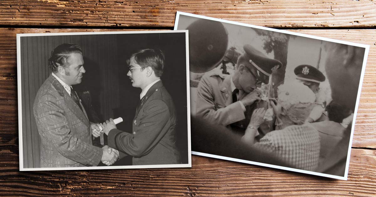 Army ROTC archival images from the University of Delaware.