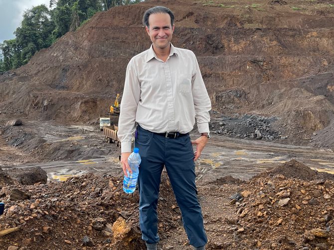 UD Professor Saleem Ali did field research at a manganese mining site in Gabon, Africa, in 2022.