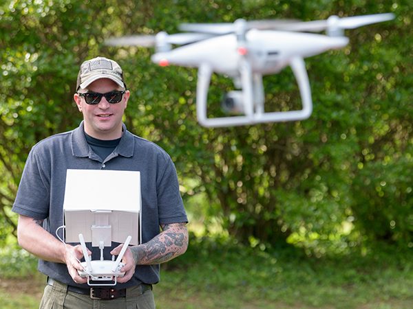 PCS student flying a drone