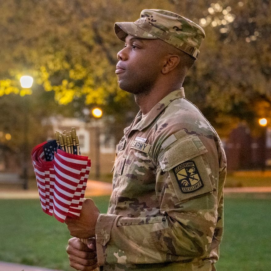 ROTC flag planting on the Green
