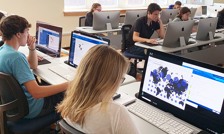Students in a GIS Lab