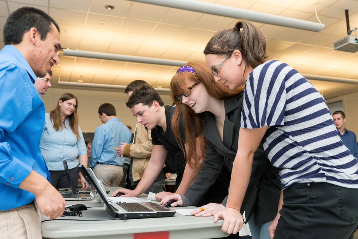 Students at computer