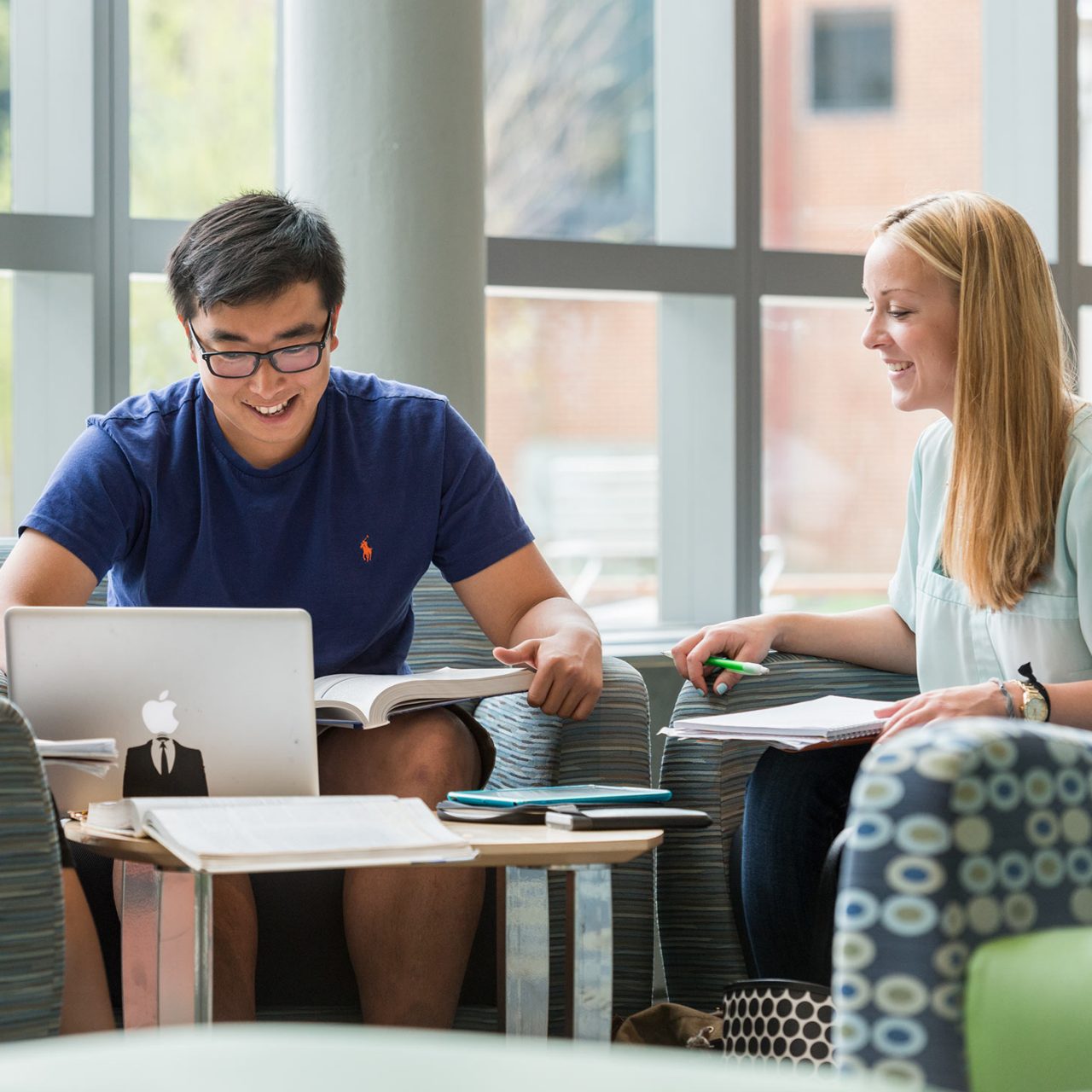 Photos of students on the main campus of the University of Delaware in May of 2014.