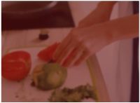 Background photo showing a person making healthy food to help control diabetes.