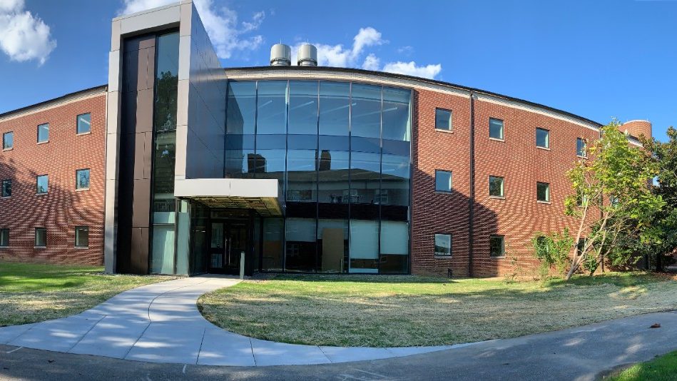 A photo of the front of Worrilow Hall.