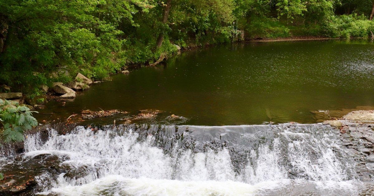 A small waterfall at White Clay Creek.