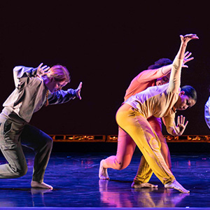 Students on stage dancing