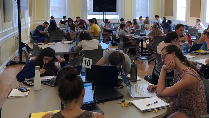 Students studying at the Mathematical Sciences Learning Laboratory