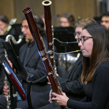 Students playing woodwind instructments