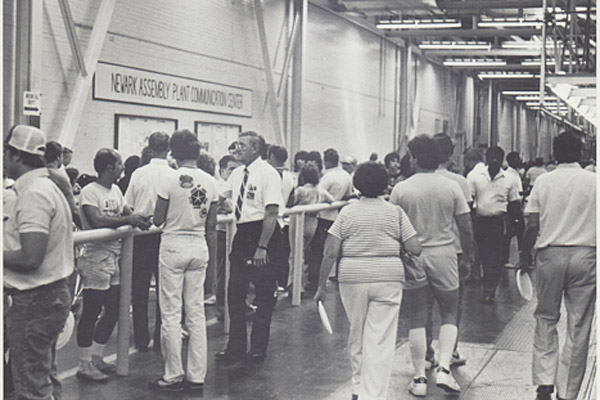 People in the Chrysler assembly plant