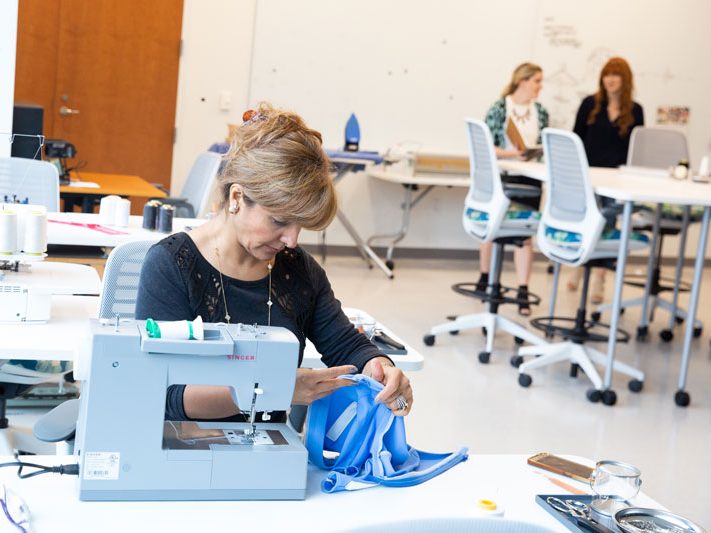Innovation Lab with individuals sewing