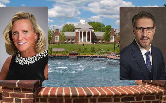 UD graduates Claire DeMatteis (left) and Mark Holodick serve in high-ranking positions in the Delaware state government. DeMatteis is the Secretary of the Department of Human Resources. Holodick is the Secretary of the Department of Education.