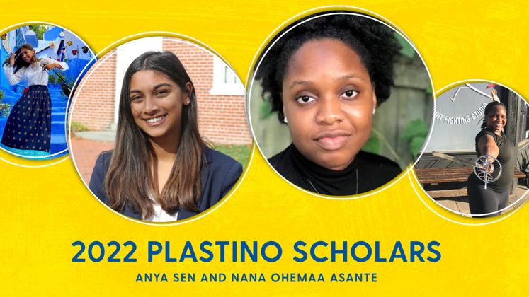 UD Honors students, left to right, Anya Sen and Nana Ohemaa Asante, traveled to France and Morocco and Los Angeles as the 2022 class of Plastino Scholars.