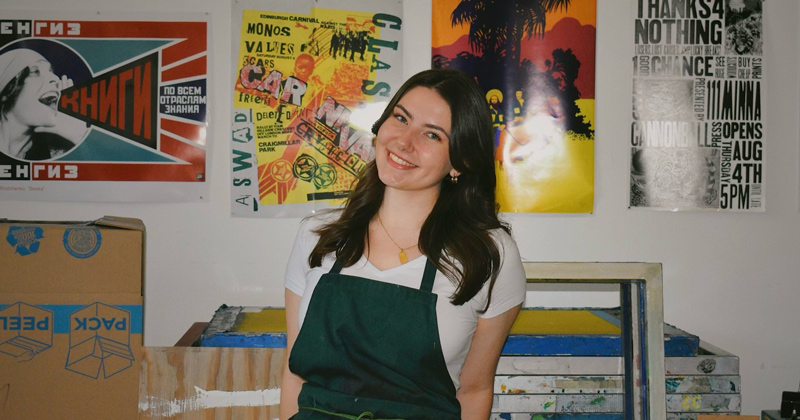 Visual communications major Moira Gervay is fascinated by the art of translating music into compelling visuals. Her undergraduate research at UD is preparing her for a career designing for the music industry while helping artists with their branding and merchandise.