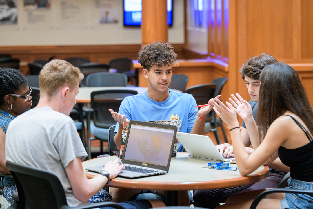 high school students during an edge study session