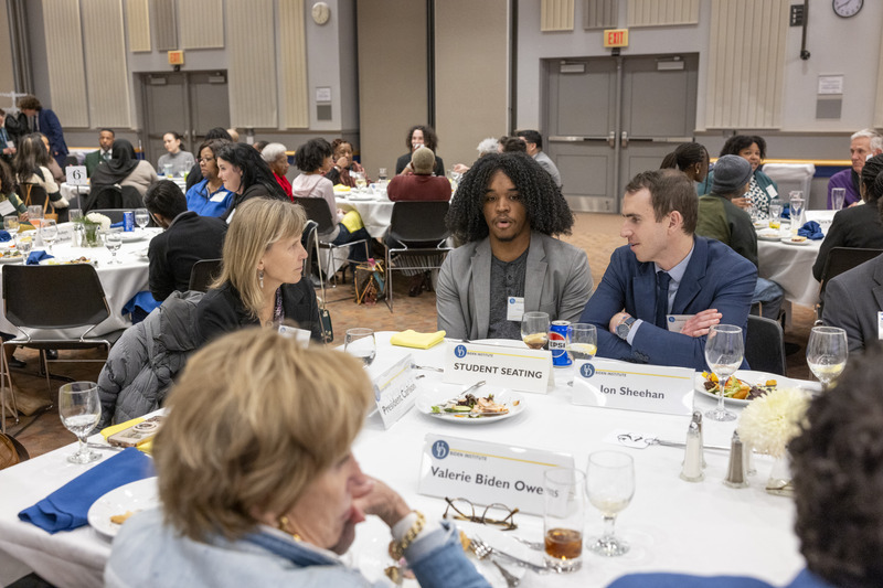 Guests with President Laura Carlson at the Black History Month Dinner