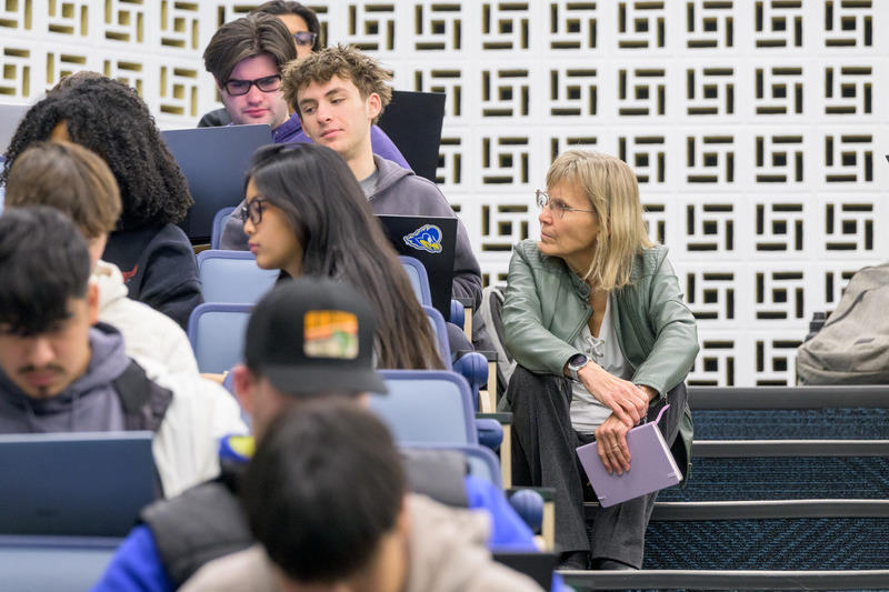 President Laura Carlson attending first day of classes