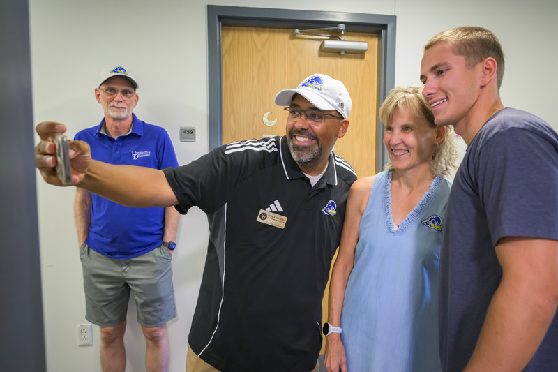 President Laura Carlson at student Move In Day, August 23, 2025