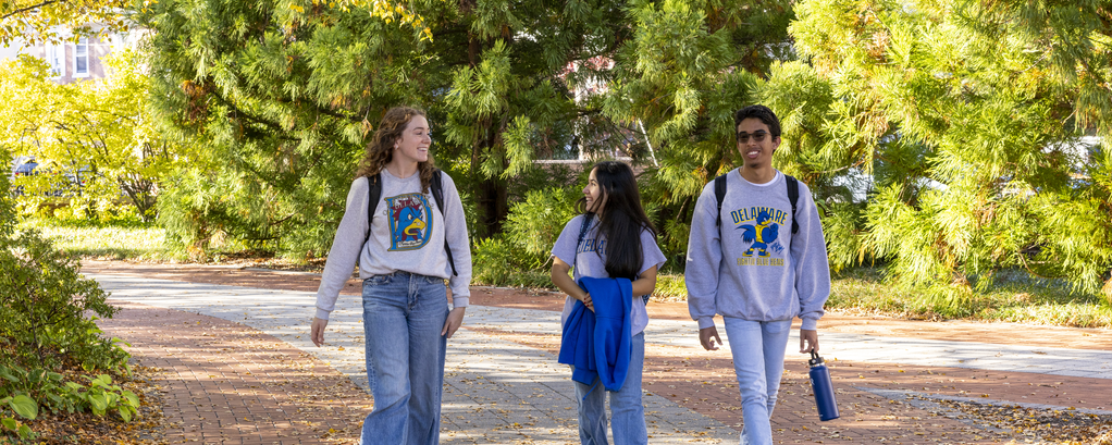 Students walking on campus