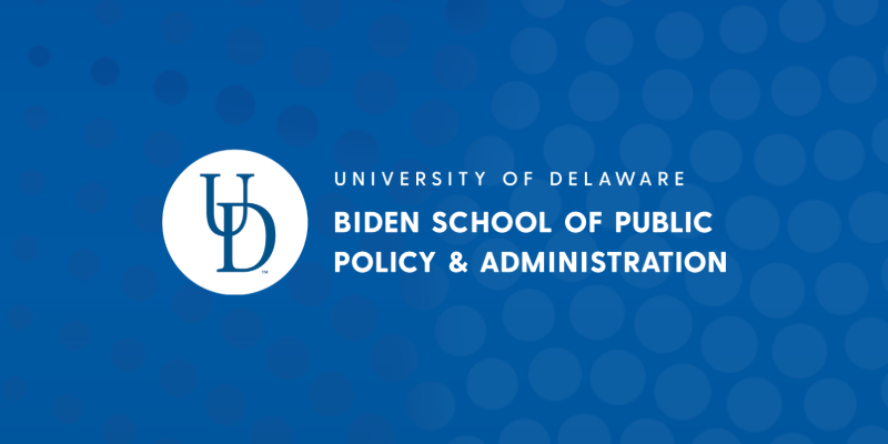 Biden School Logo featured on a blue background