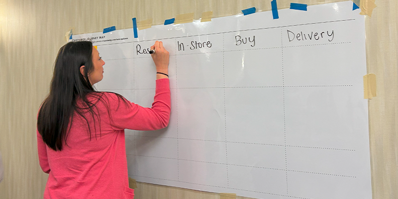 DOL Leadership Academy 2025 participant writes on poster