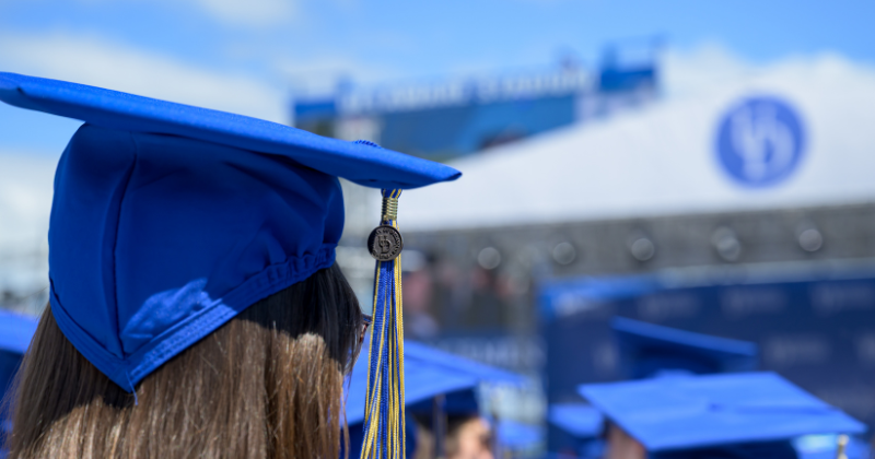 A person wearing a graduation cap